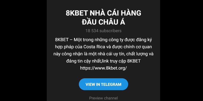 Liên hệ 8kbet qua Telegram